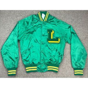 Howe Athletic‎ Apparel Vintage Satin Button Up Long Sleeve Jacket Size Small